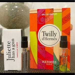 2 Fragrance Samples: Hermes & Juliette has a gun